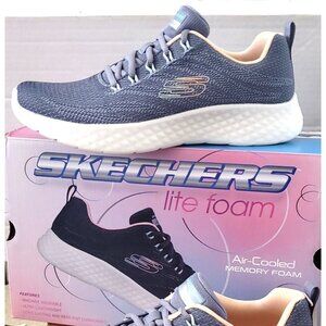 Skechers Womens 7.5 Lite Foam Air-Cooled Memory Foam Sneakers Activewear Shoes